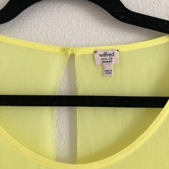 Aritzia Wilfred yellow silk blouse - Picture 3 of 5
